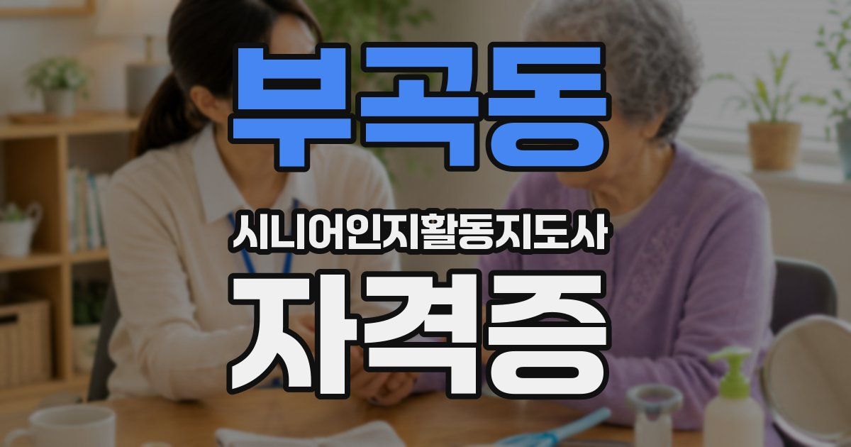 부곡동 시니어인지활동지도사 자격증