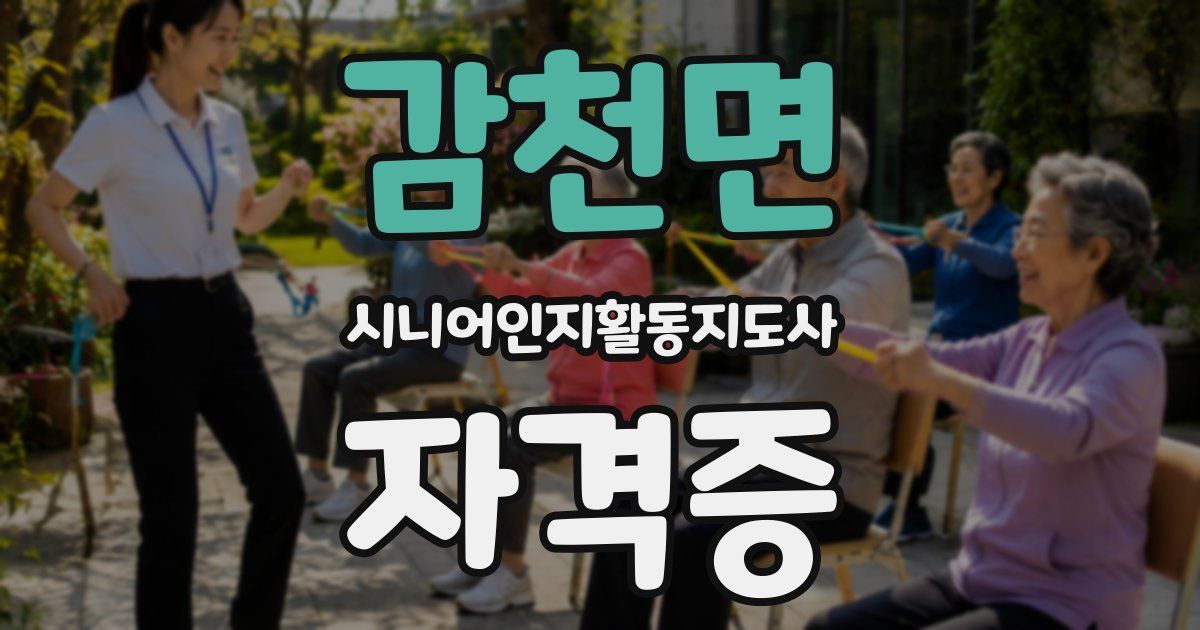 감천면 시니어인지활동지도사 자격증