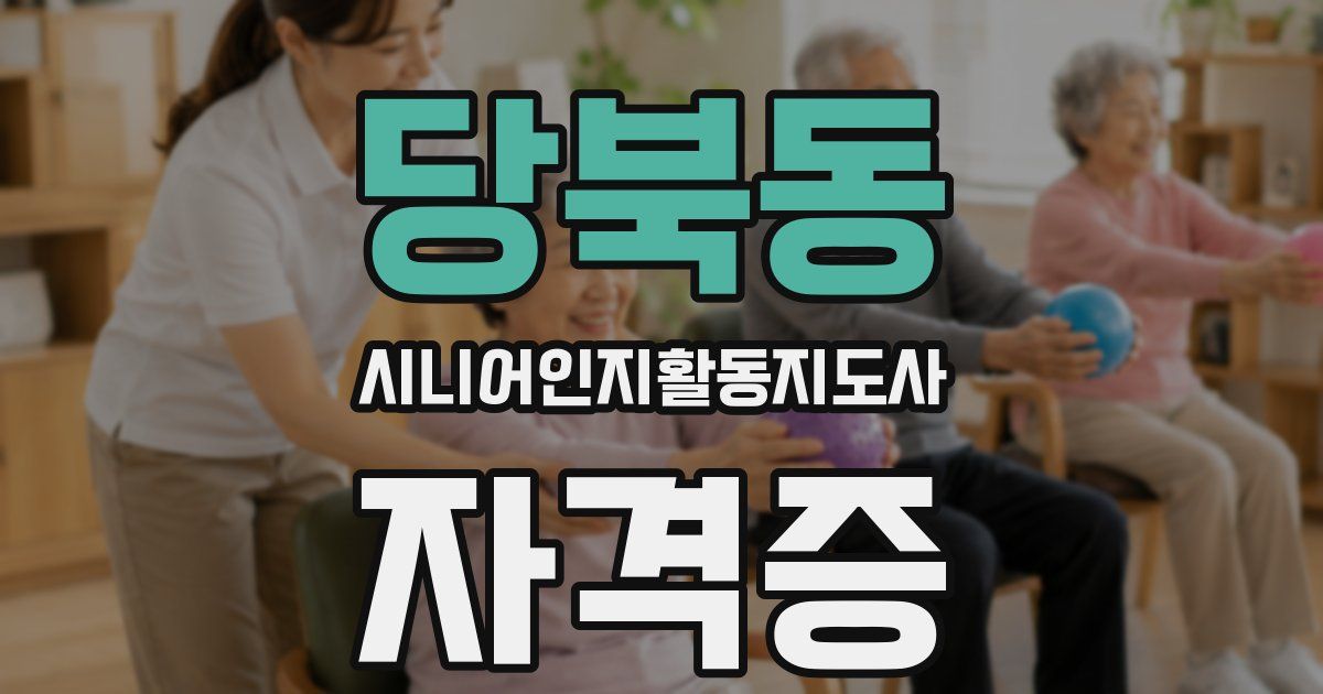 당북동 시니어인지활동지도사 자격증