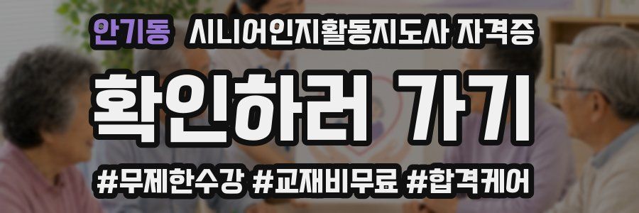 안기동 시니어인지활동지도사 자격증