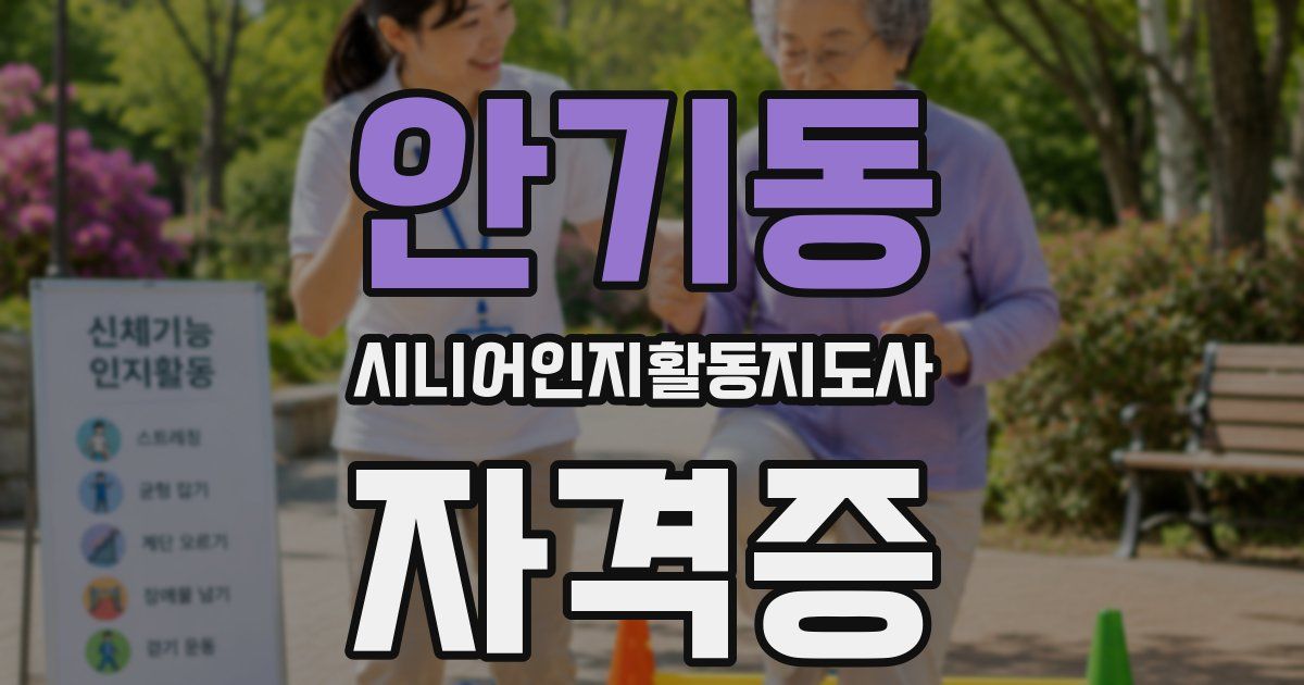 안기동 시니어인지활동지도사 자격증
