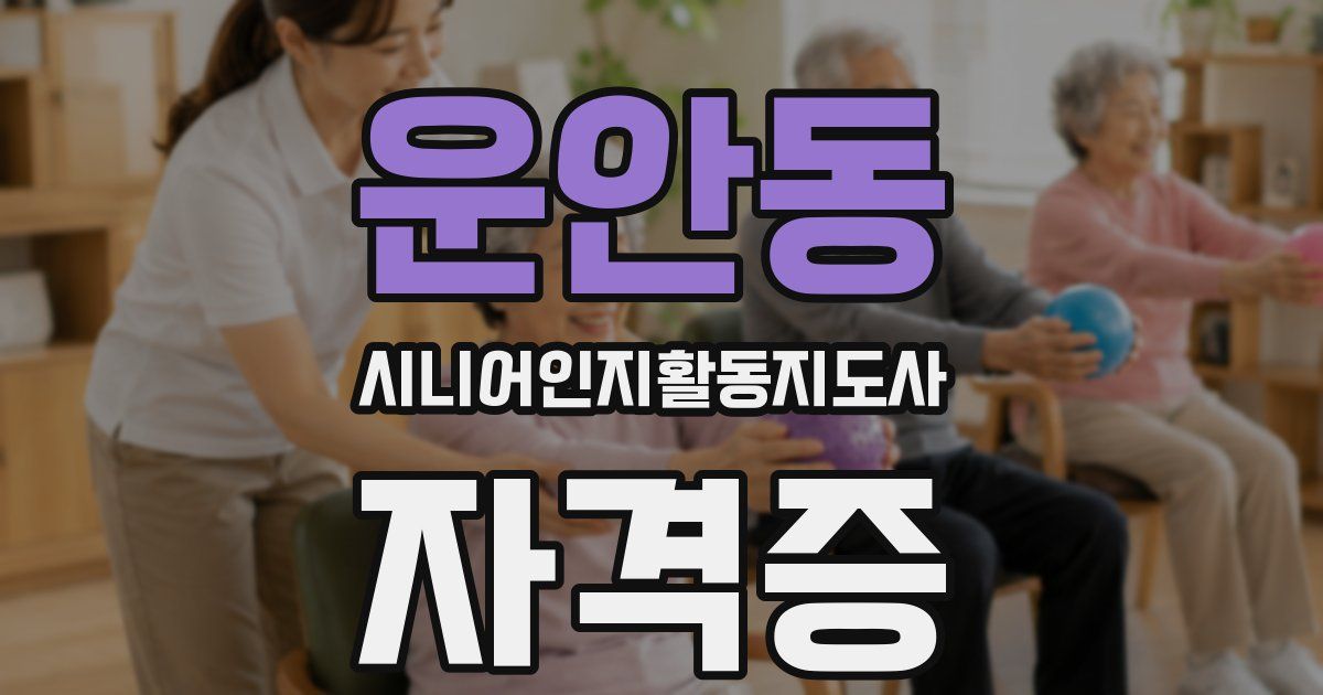 운안동 시니어인지활동지도사 자격증