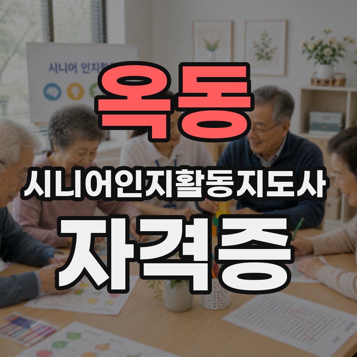 옥동 시니어인지활동지도사 자격증