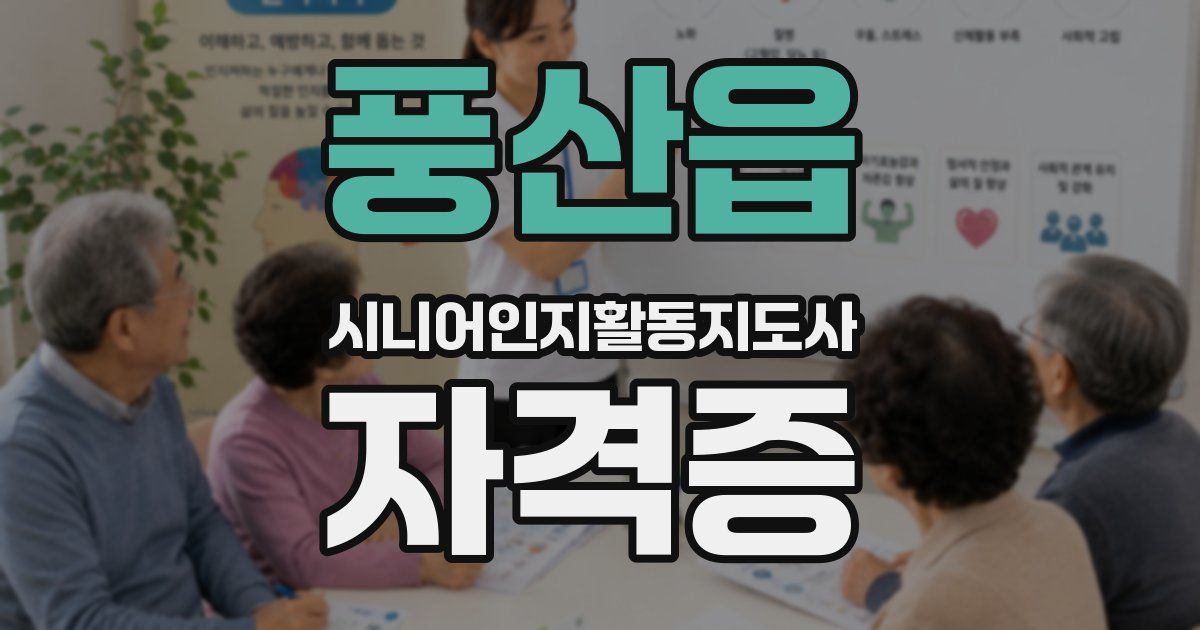 풍산읍 시니어인지활동지도사 자격증