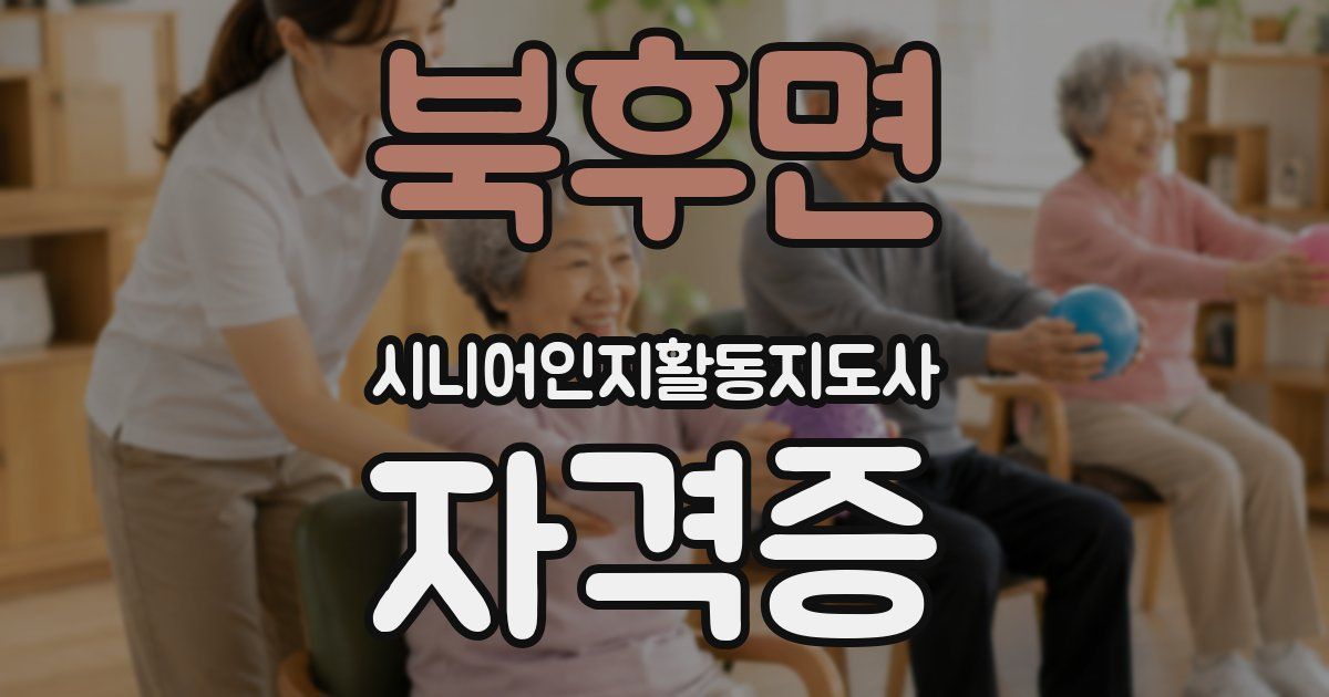 북후면 시니어인지활동지도사 자격증