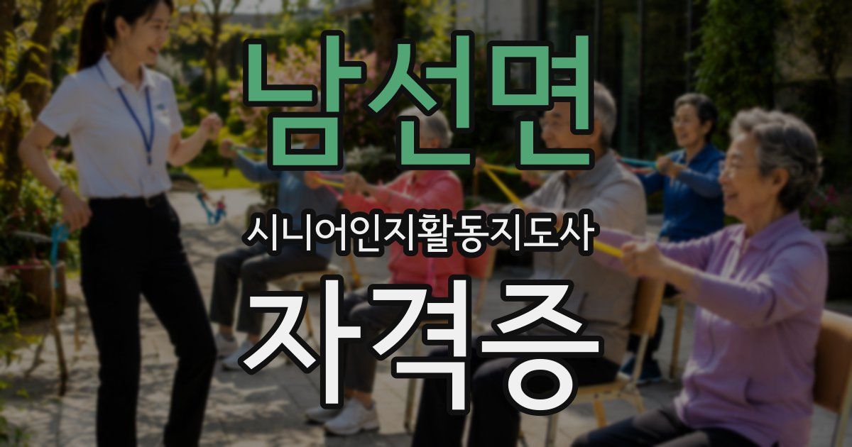 남선면 시니어인지활동지도사 자격증