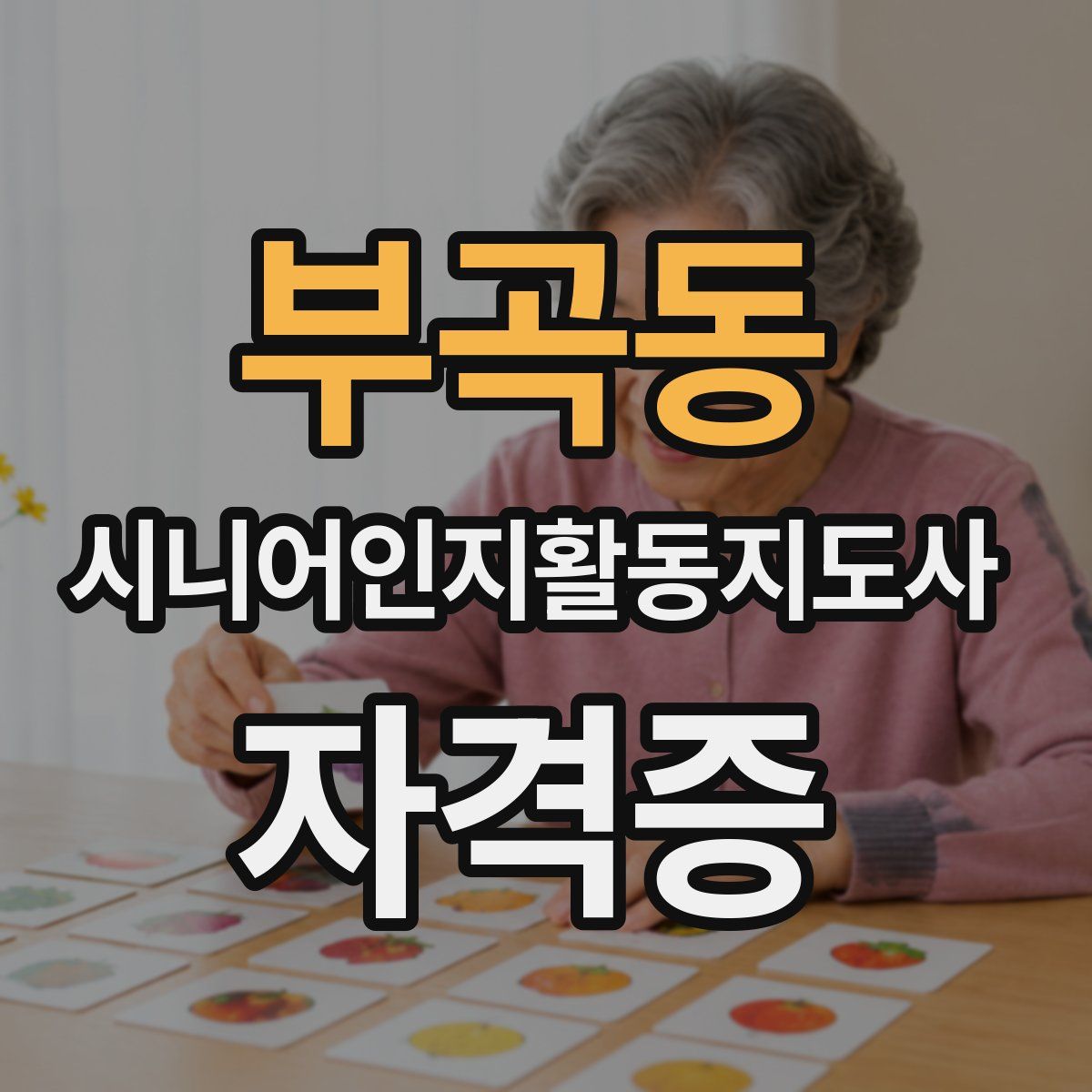 부곡동 시니어인지활동지도사 자격증