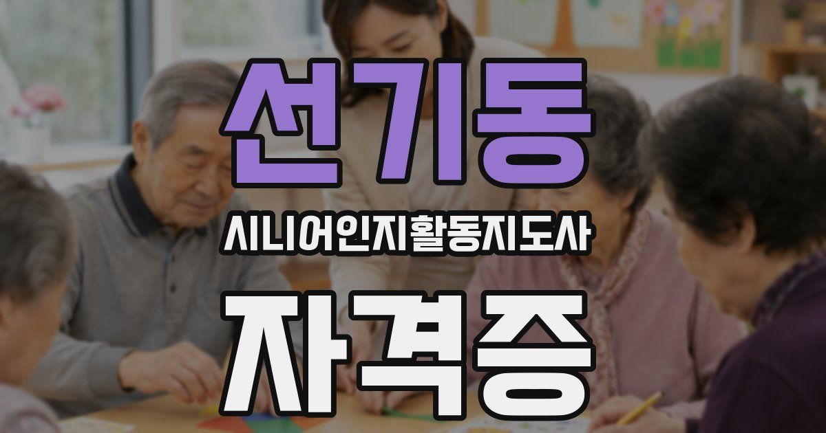 선기동 시니어인지활동지도사 자격증