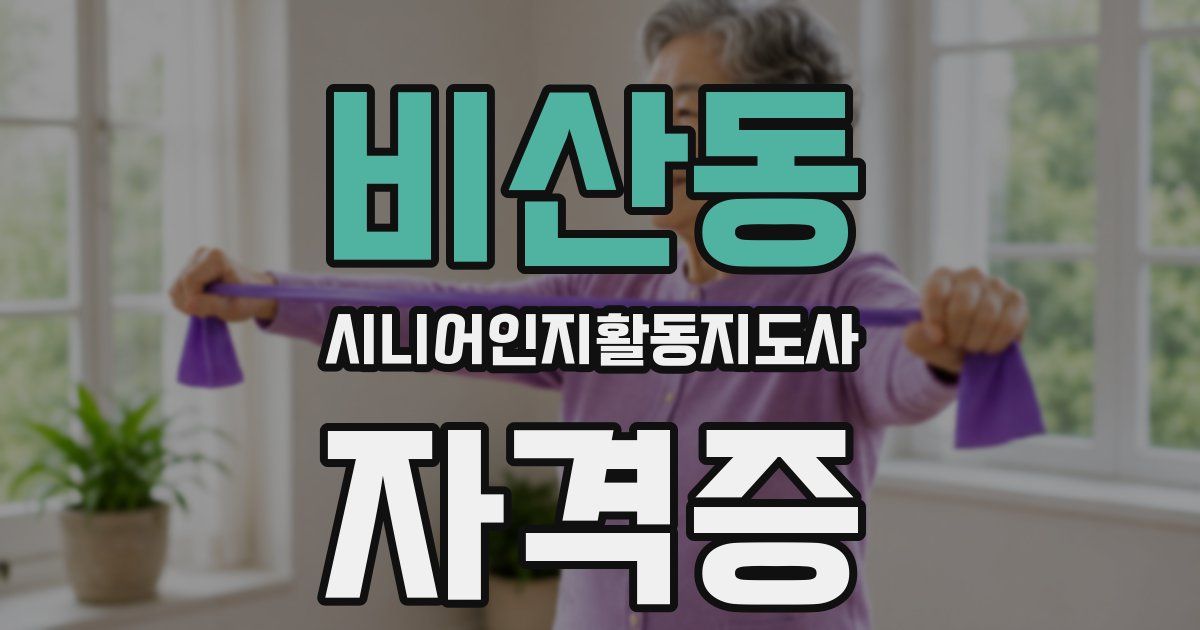 비산동 시니어인지활동지도사 자격증