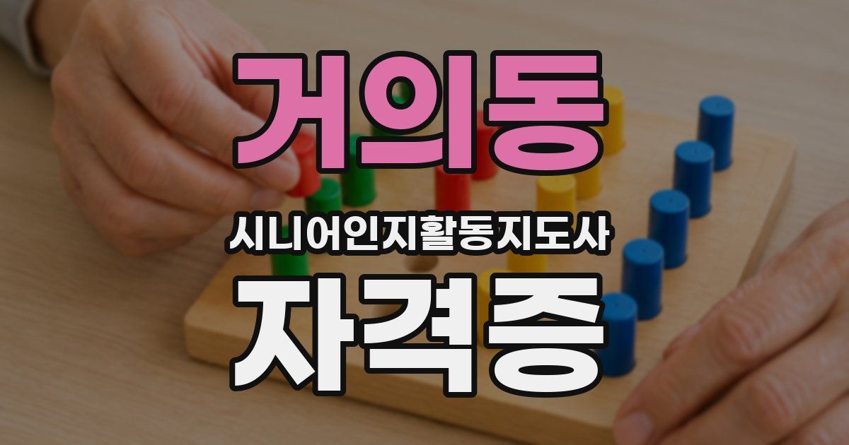 거의동 시니어인지활동지도사 자격증