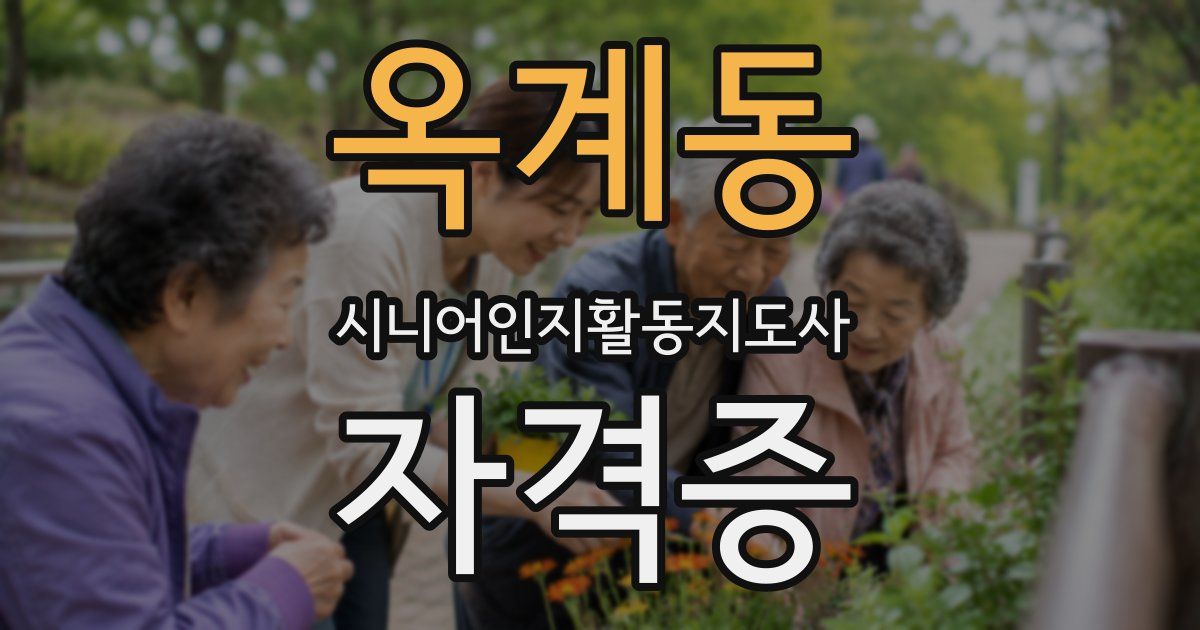 옥계동 시니어인지활동지도사 자격증