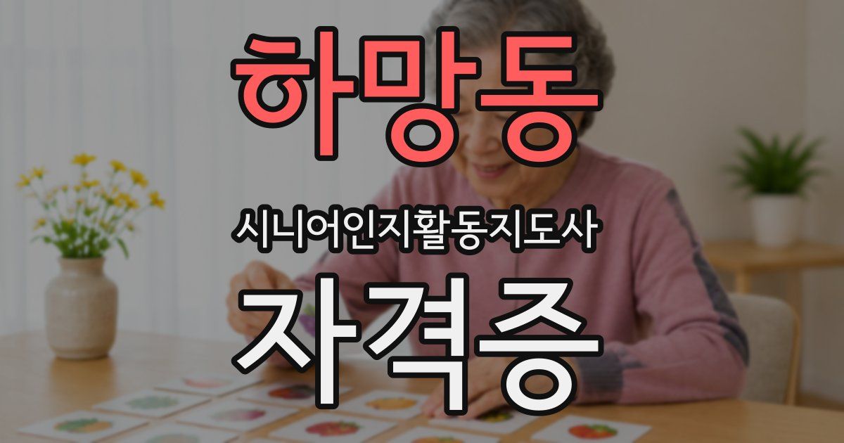 하망동 시니어인지활동지도사 자격증