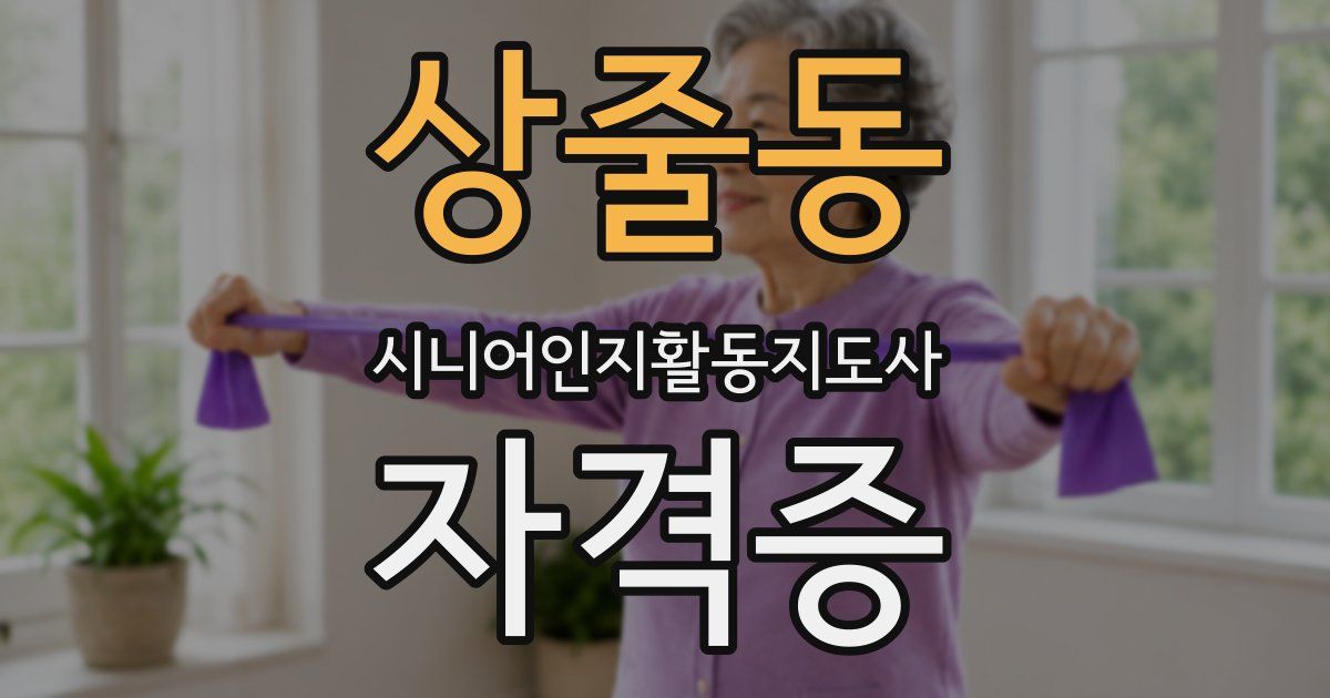 상줄동 시니어인지활동지도사 자격증