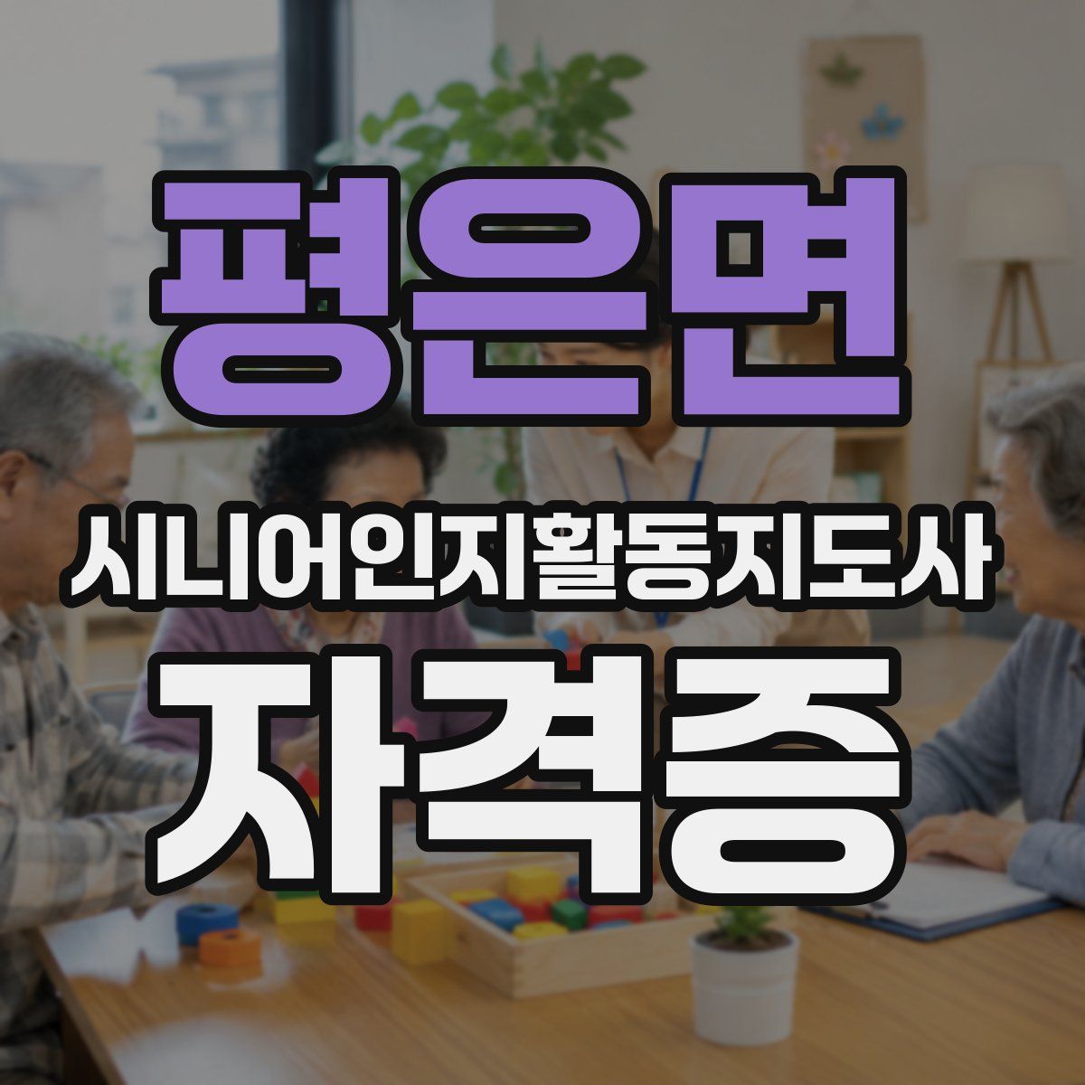 평은면 시니어인지활동지도사 자격증