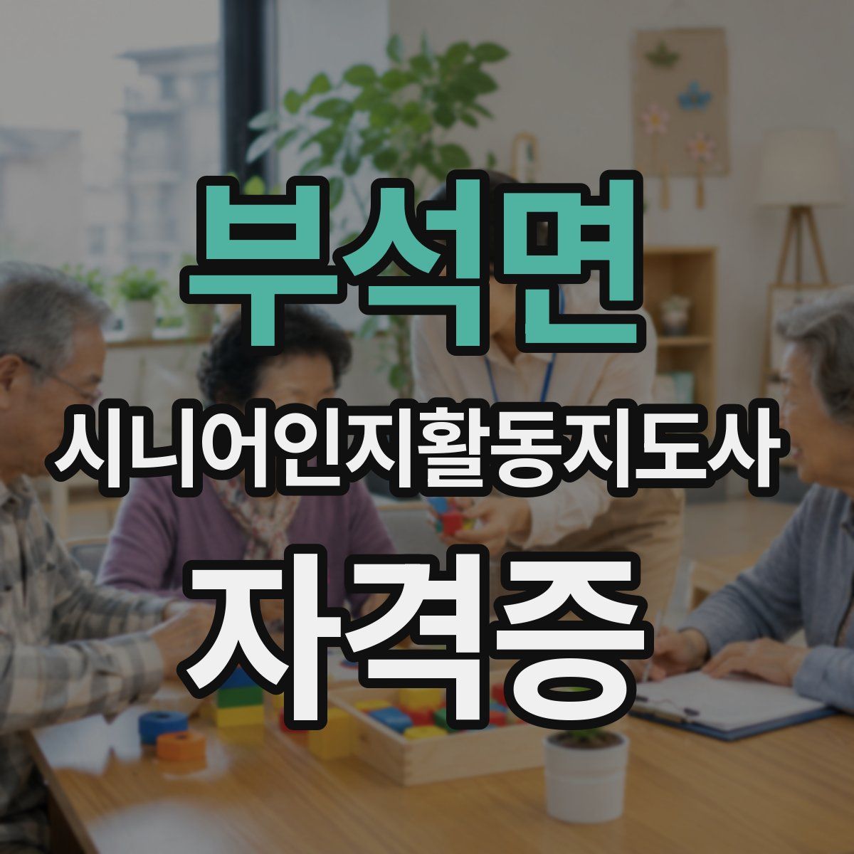 부석면 시니어인지활동지도사 자격증