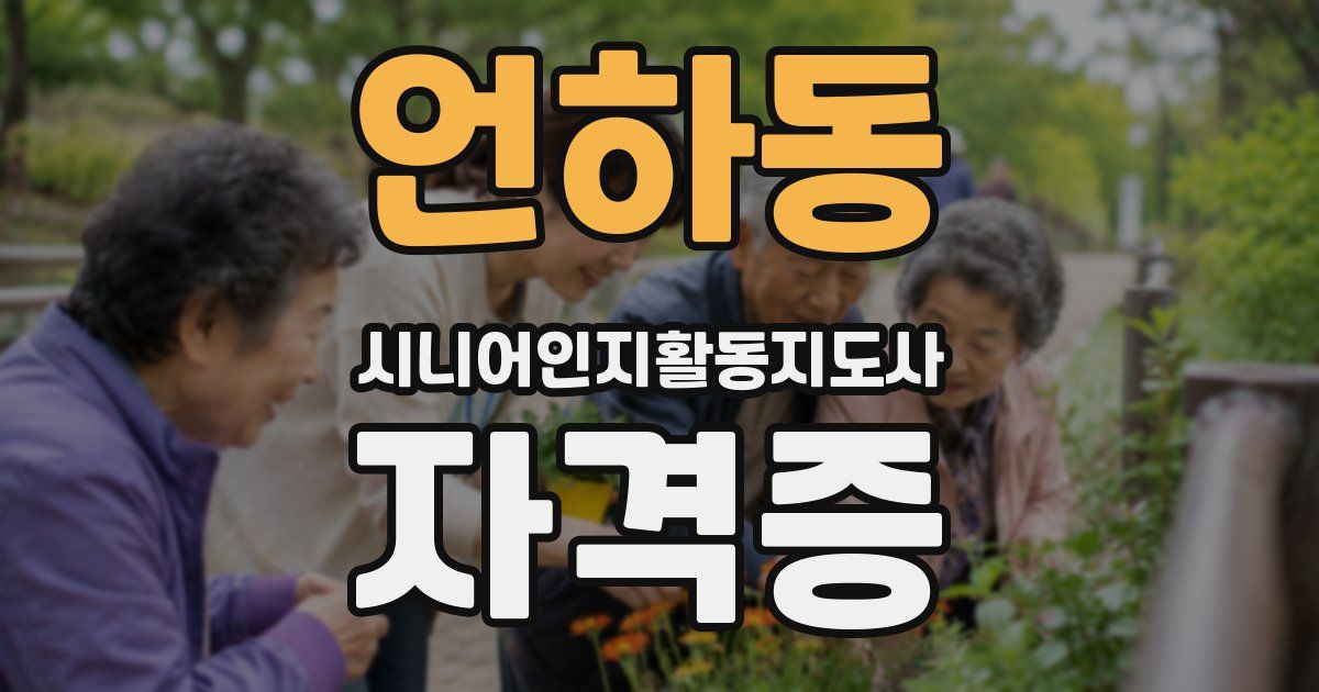 언하동 시니어인지활동지도사 자격증