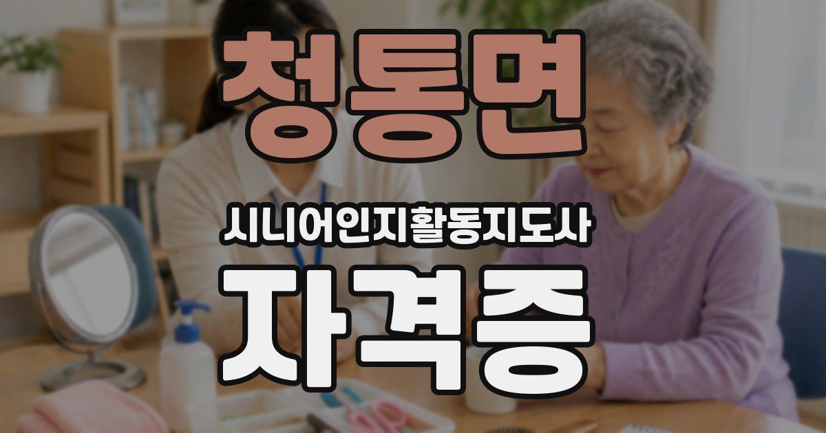 청통면 시니어인지활동지도사 자격증