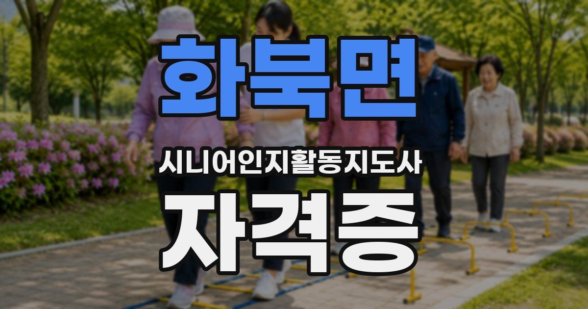 화북면 시니어인지활동지도사 자격증