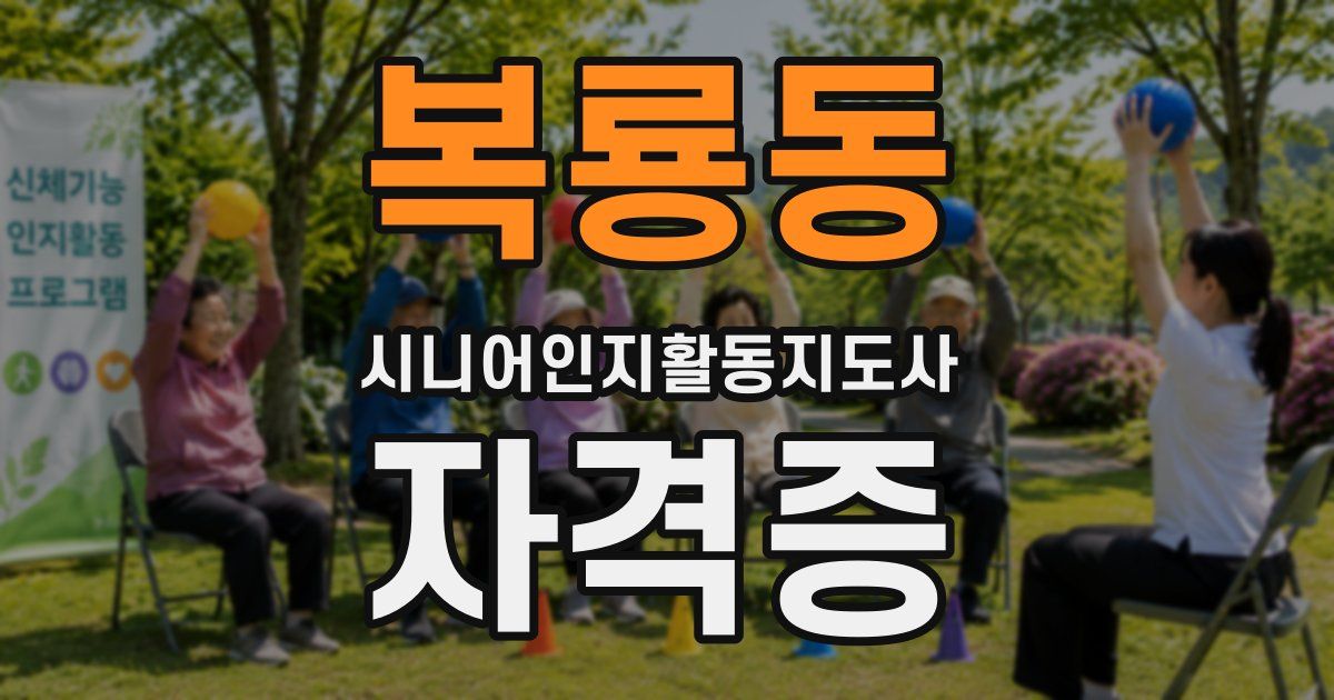 복룡동 시니어인지활동지도사 자격증