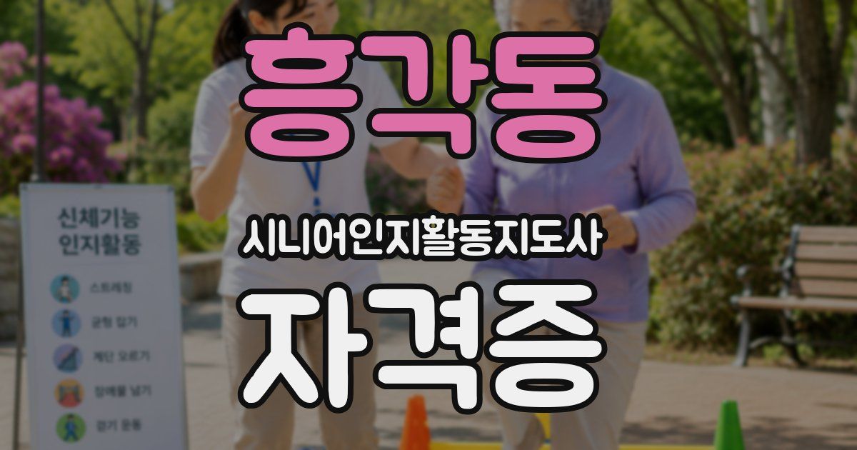 흥각동 시니어인지활동지도사 자격증