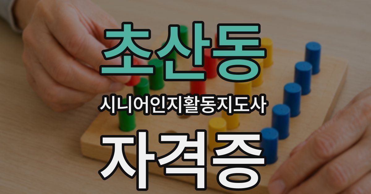 초산동 시니어인지활동지도사 자격증