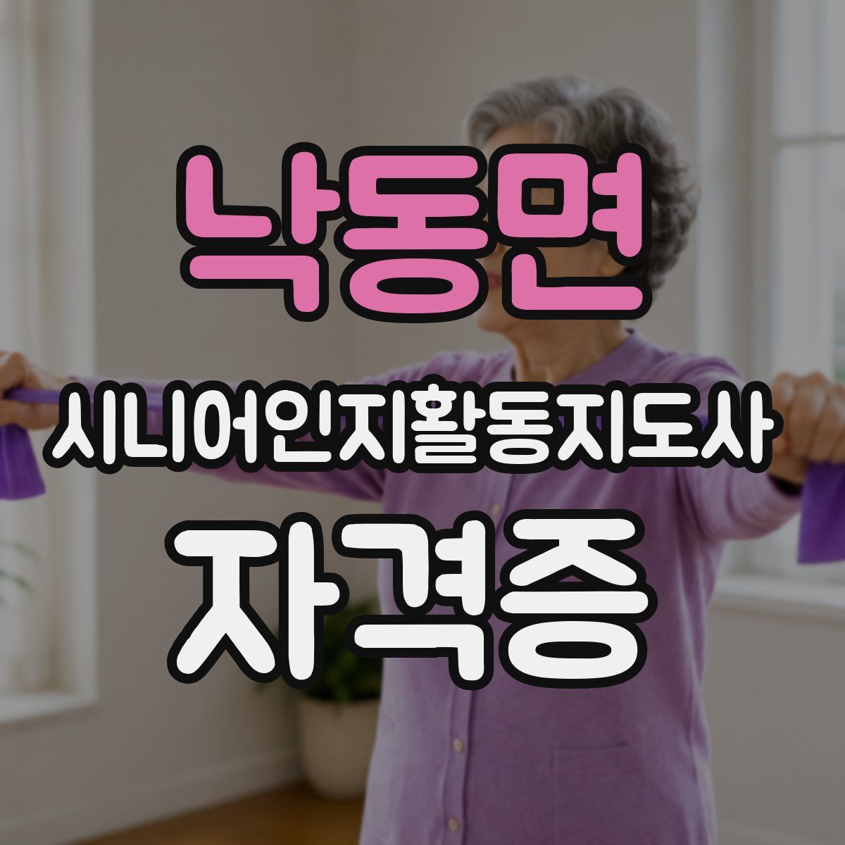 낙동면 시니어인지활동지도사 자격증