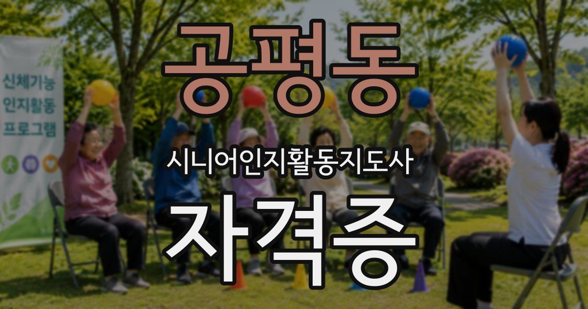 공평동 시니어인지활동지도사 자격증