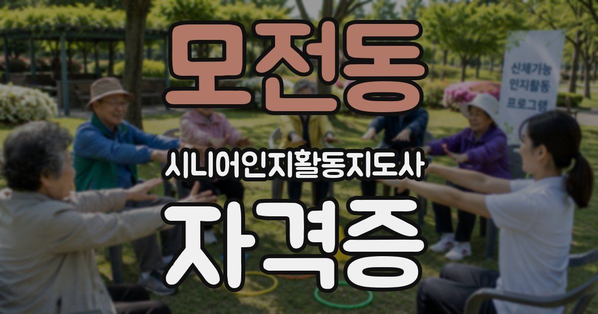 모전동 시니어인지활동지도사 자격증