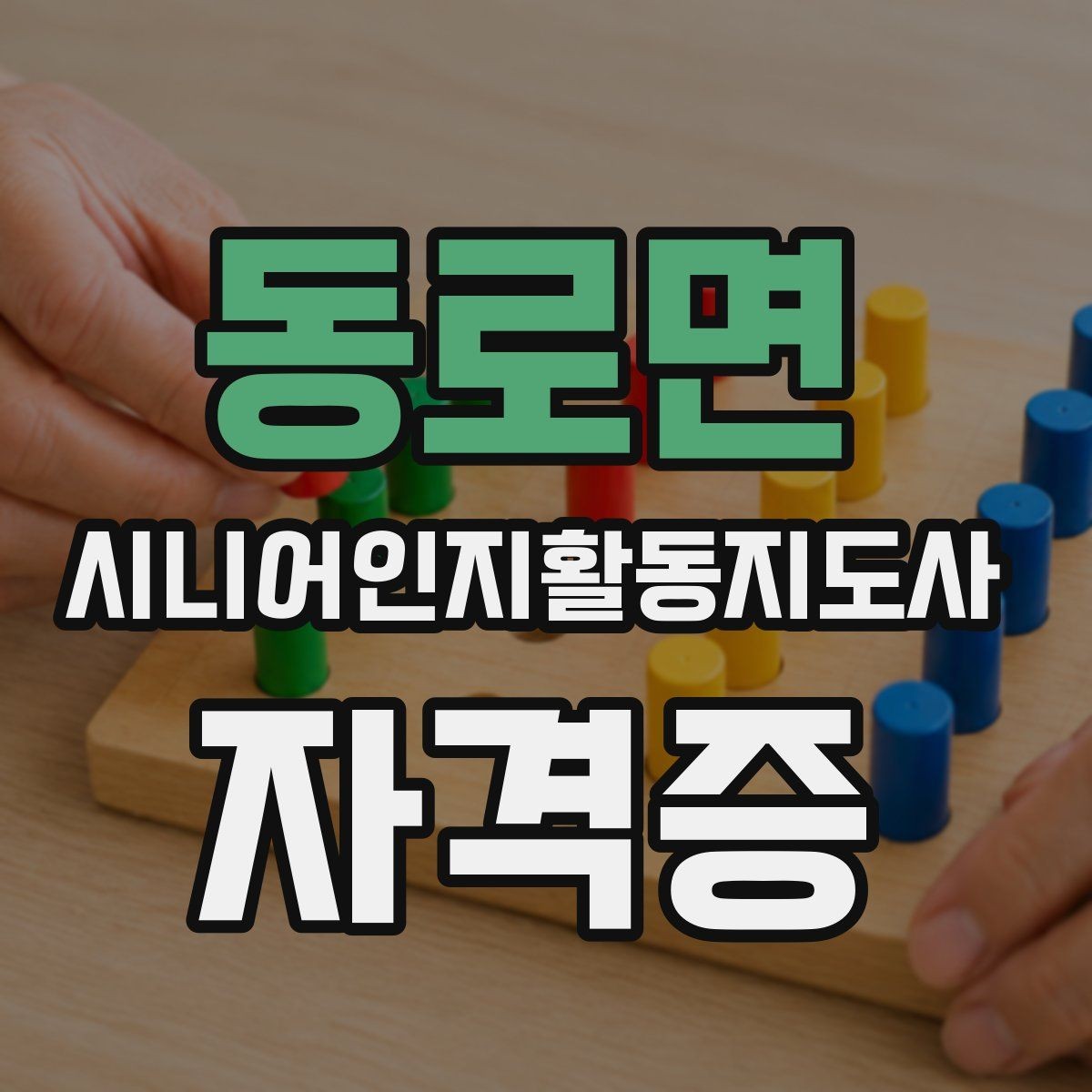 동로면 시니어인지활동지도사 자격증 장기적으로 보는 활용 계획