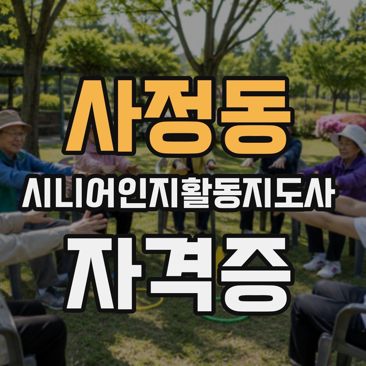 사정동 시니어인지활동지도사 자격증