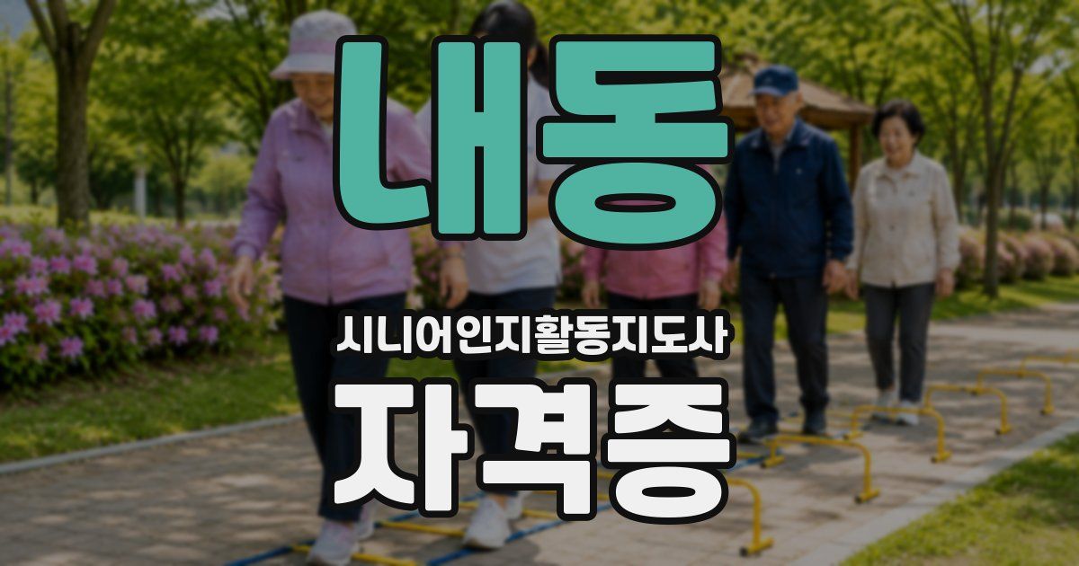 내동 시니어인지활동지도사 자격증