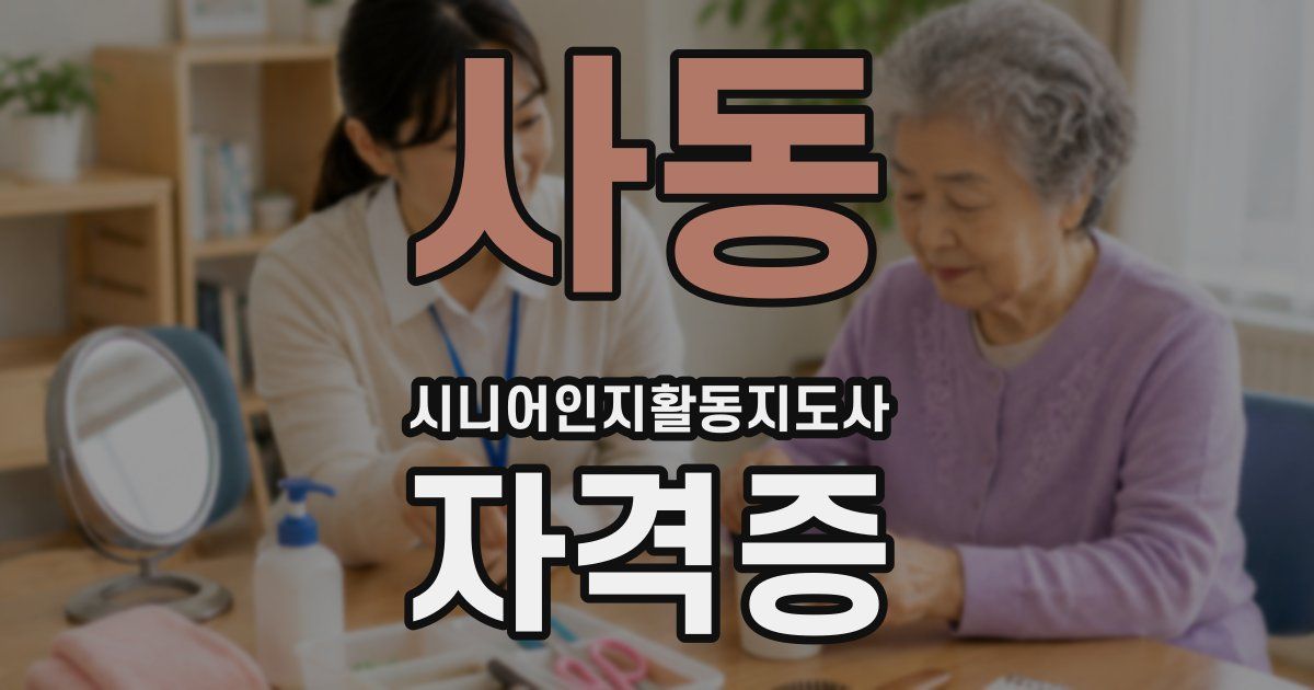 사동 시니어인지활동지도사 자격증