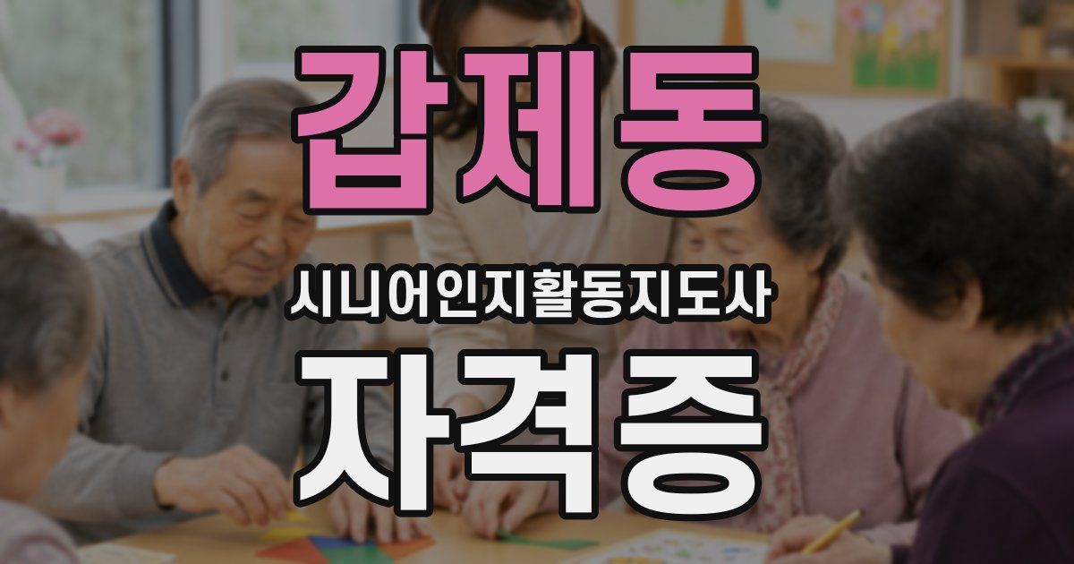 갑제동 시니어인지활동지도사 자격증