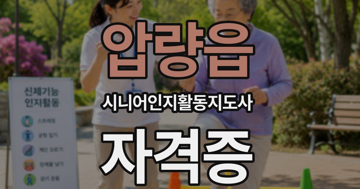압량읍 시니어인지활동지도사 자격증