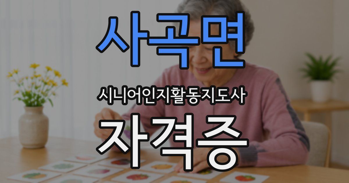 사곡면 시니어인지활동지도사 자격증