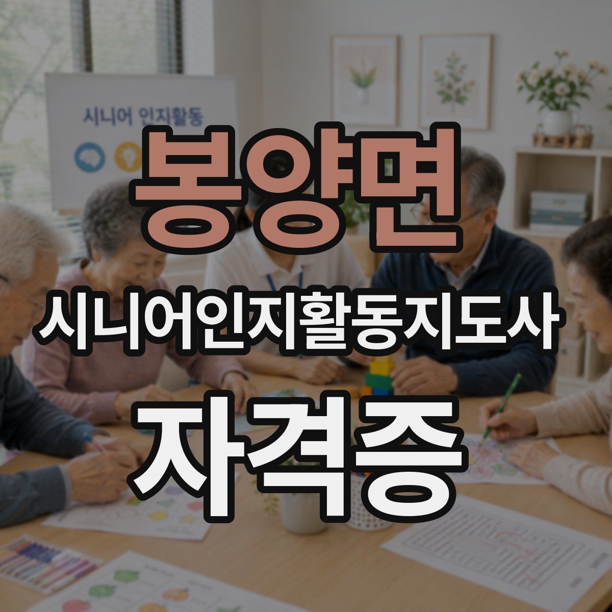 봉양면 시니어인지활동지도사 자격증