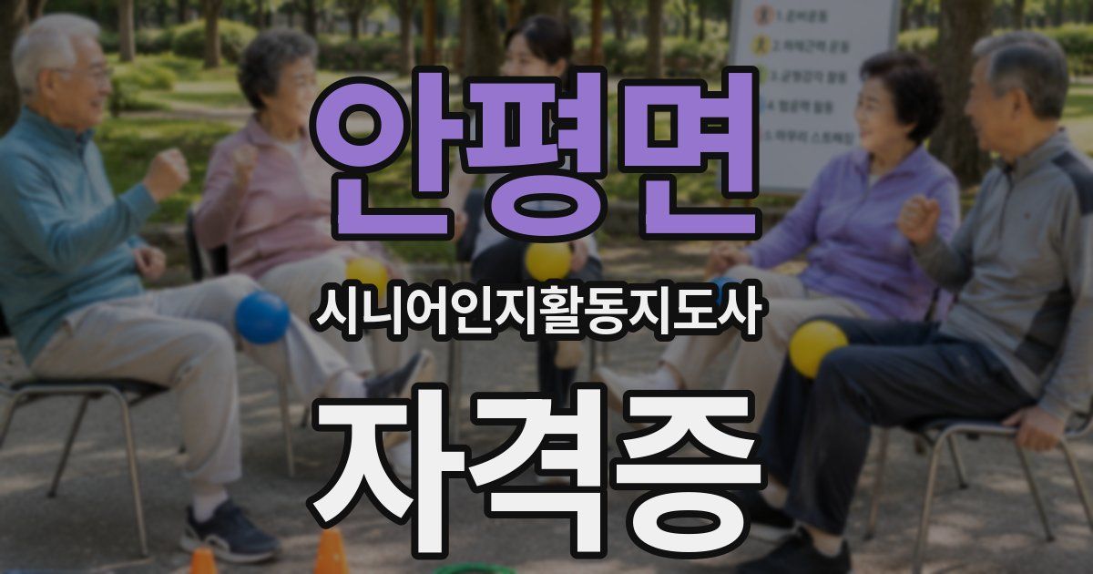 안평면 시니어인지활동지도사 자격증