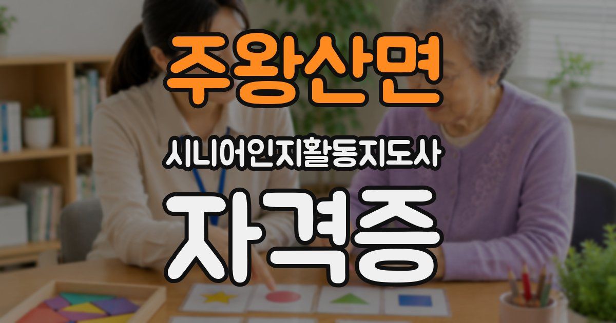 주왕산면 시니어인지활동지도사 자격증