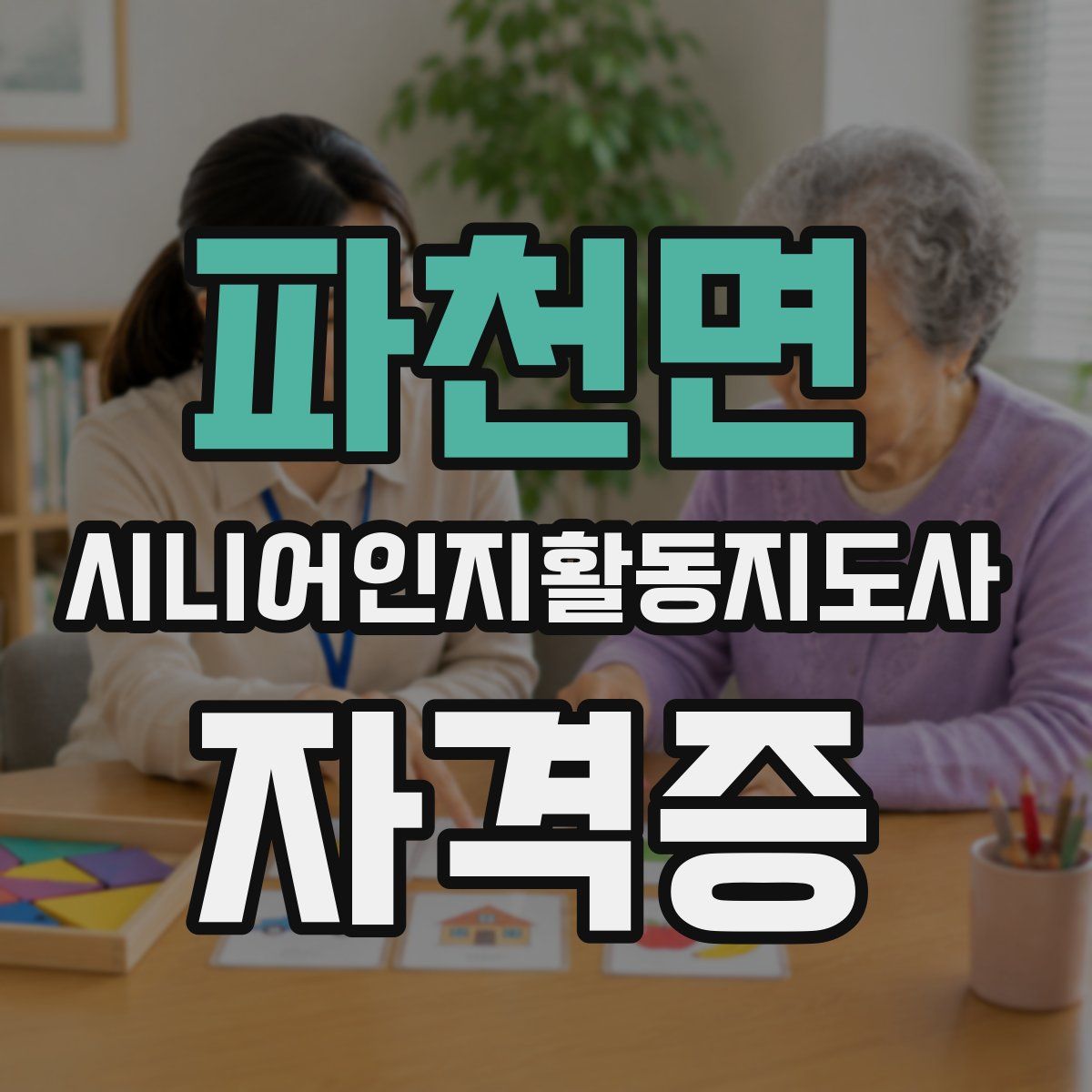 파천면 시니어인지활동지도사 자격증