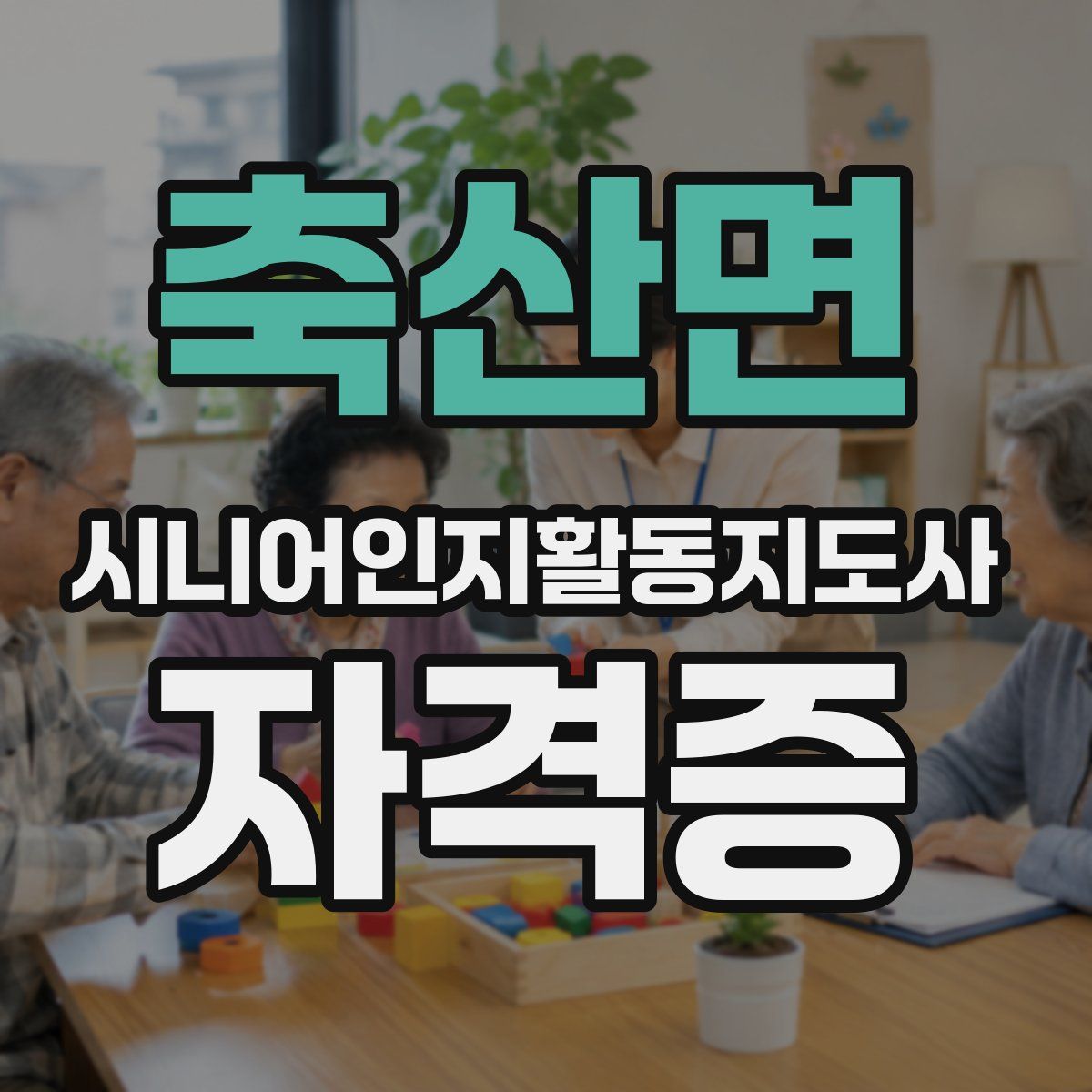 축산면 시니어인지활동지도사 자격증