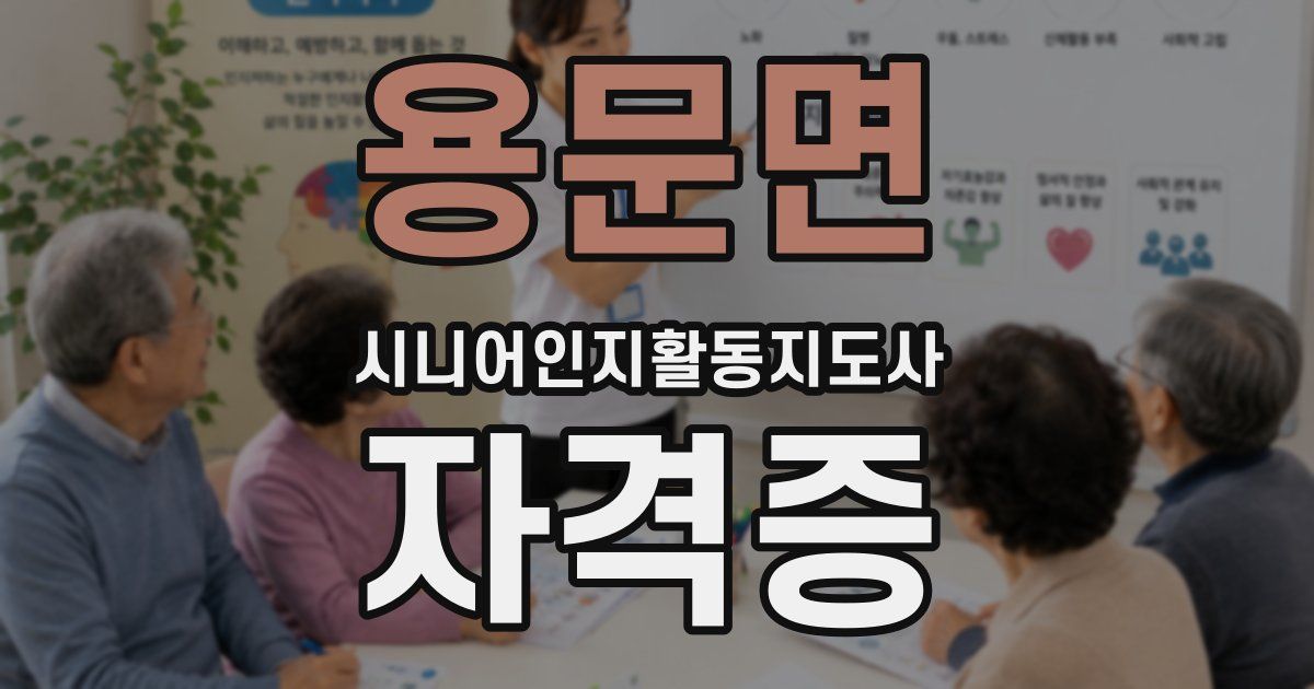 용문면 시니어인지활동지도사 자격증