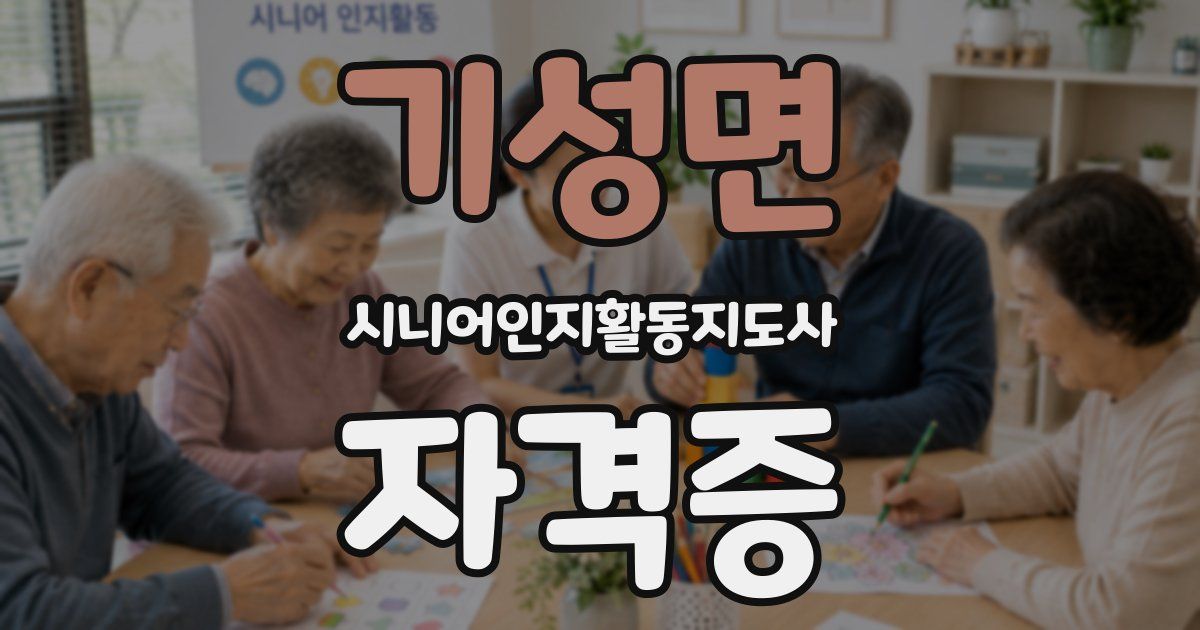 기성면 시니어인지활동지도사 자격증