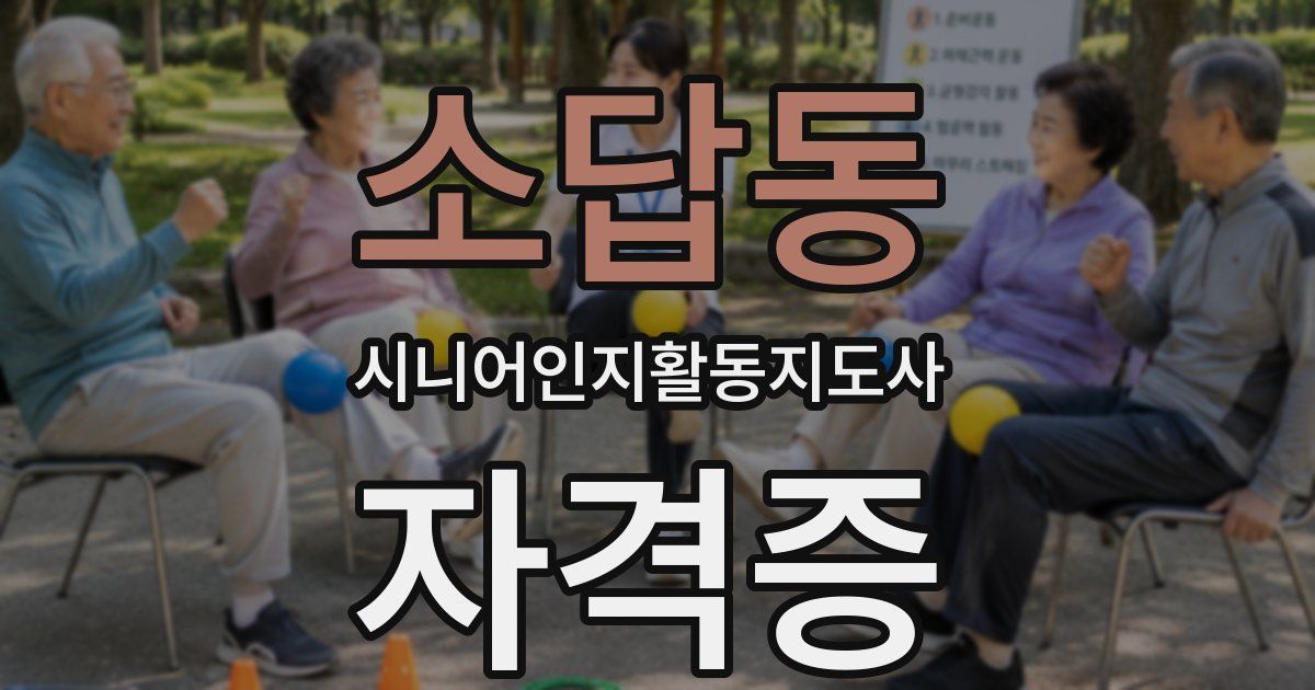 소답동 시니어인지활동지도사 자격증