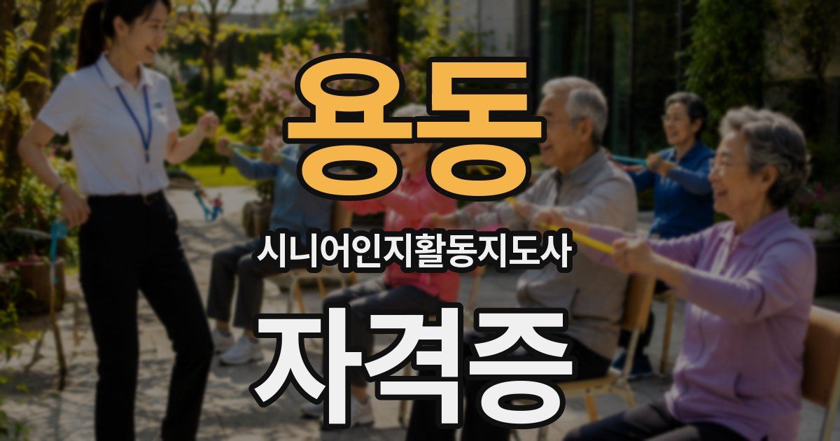 용동 시니어인지활동지도사 자격증