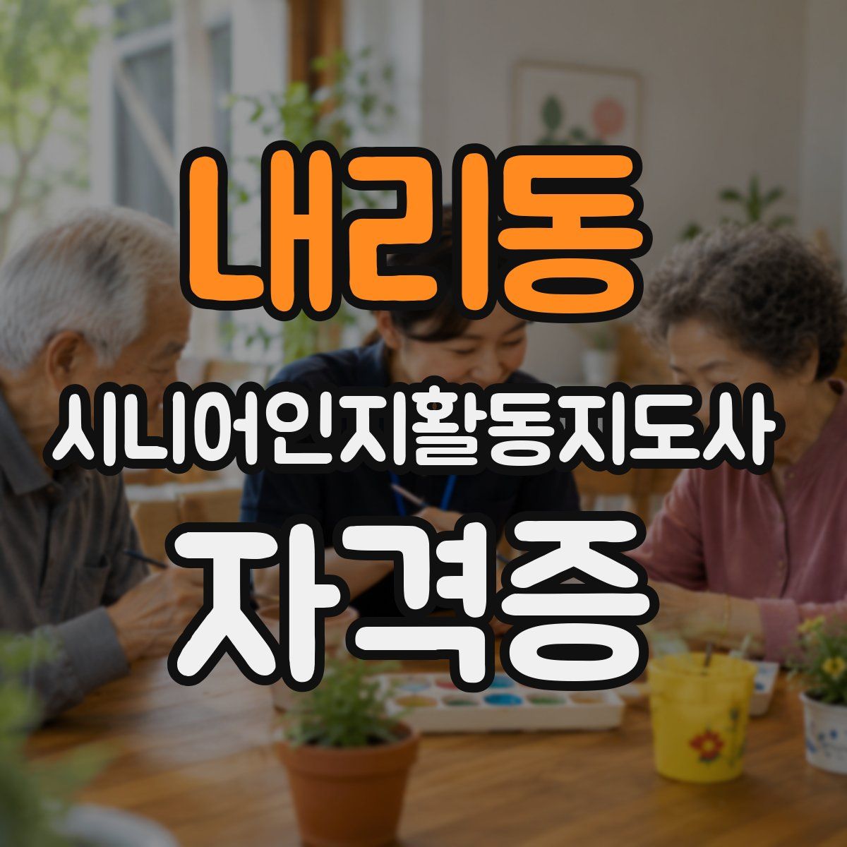 내리동 시니어인지활동지도사 자격증