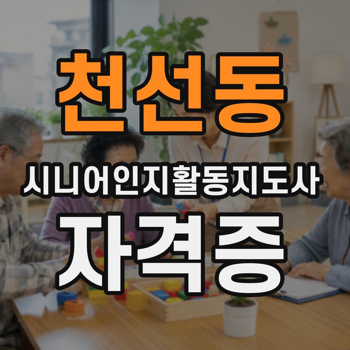 천선동 시니어인지활동지도사 자격증