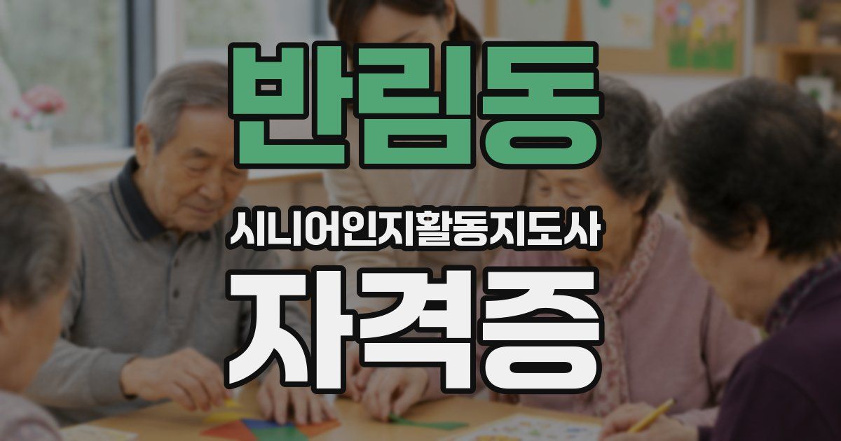 반림동 시니어인지활동지도사 자격증