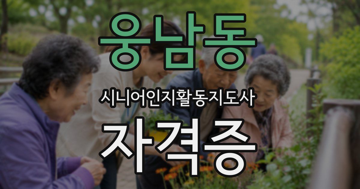 웅남동 시니어인지활동지도사 자격증