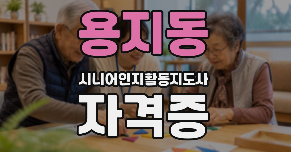 용지동 시니어인지활동지도사 자격증