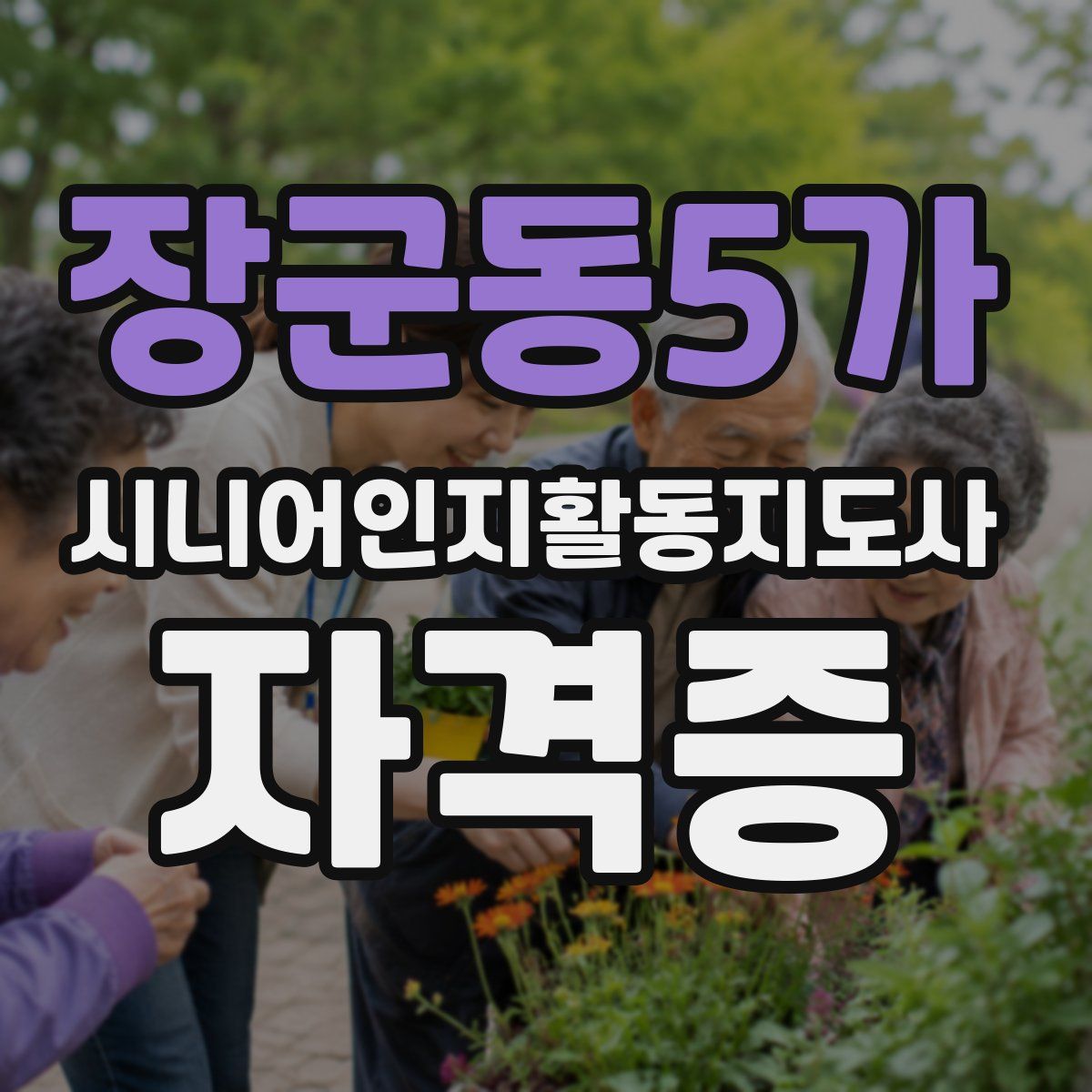 장군동5가 시니어인지활동지도사 자격증